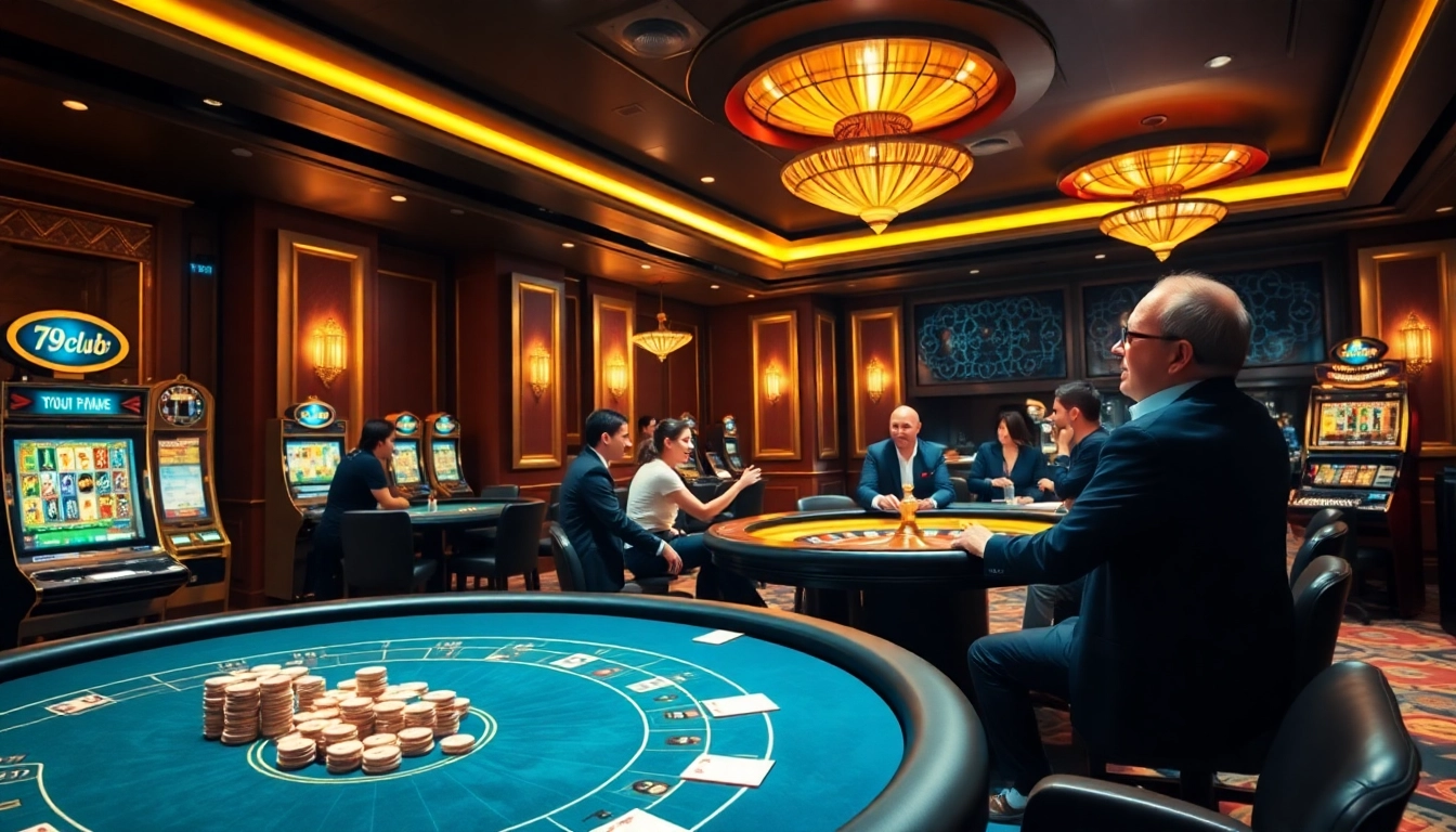 Experience thrilling gaming at 789club with vibrant slot machines and excited players.