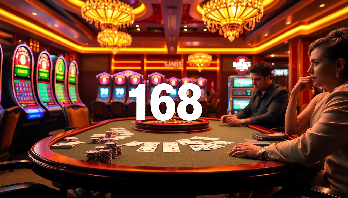 Experience the thrill of game F168 with vibrant casino tables and engaging players.
