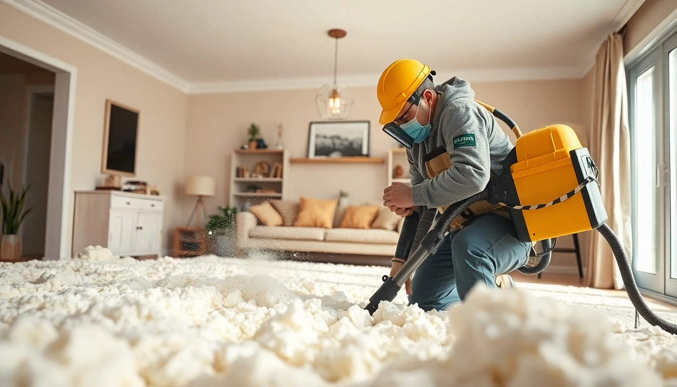 Efficient spray foam removal near Worthing by a skilled technician in a well-lit home.