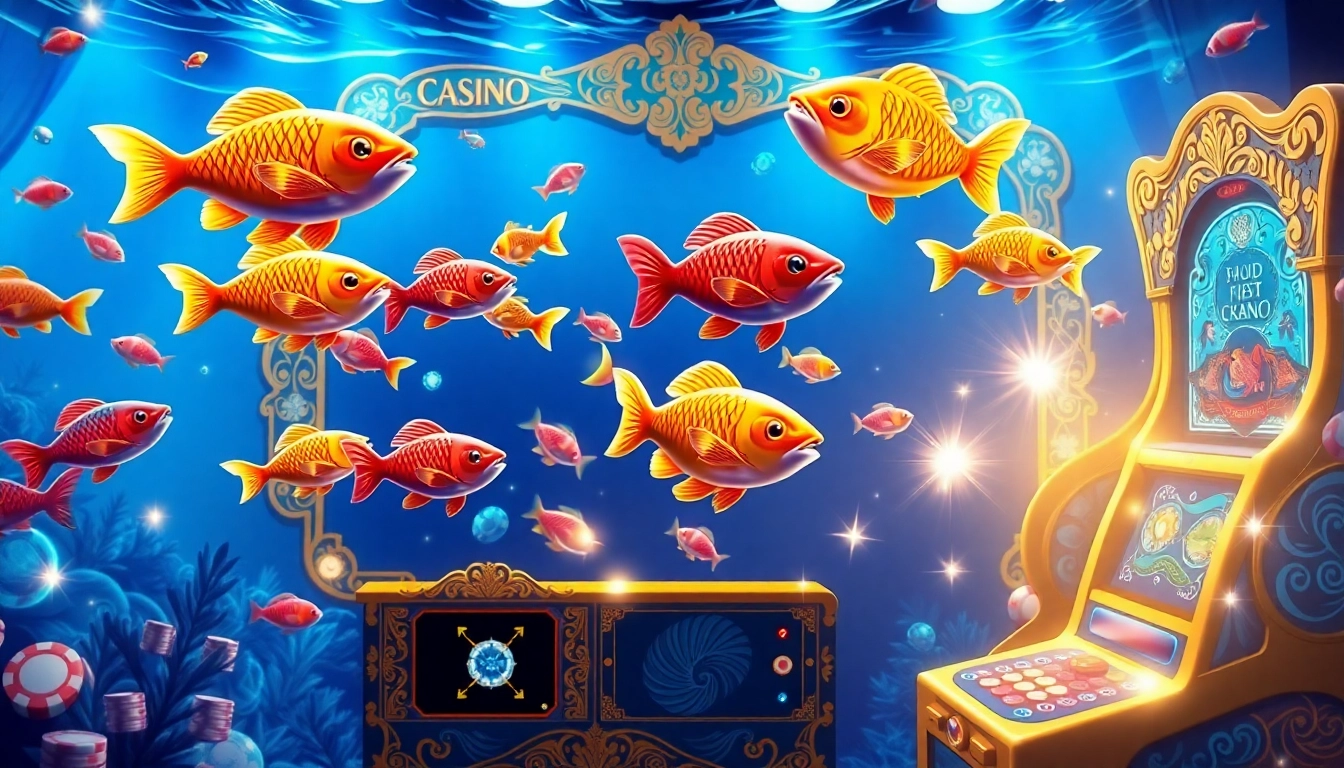Bắn cá đổi thưởng - An exciting online fish shooting game interface filled with colorful fish.
