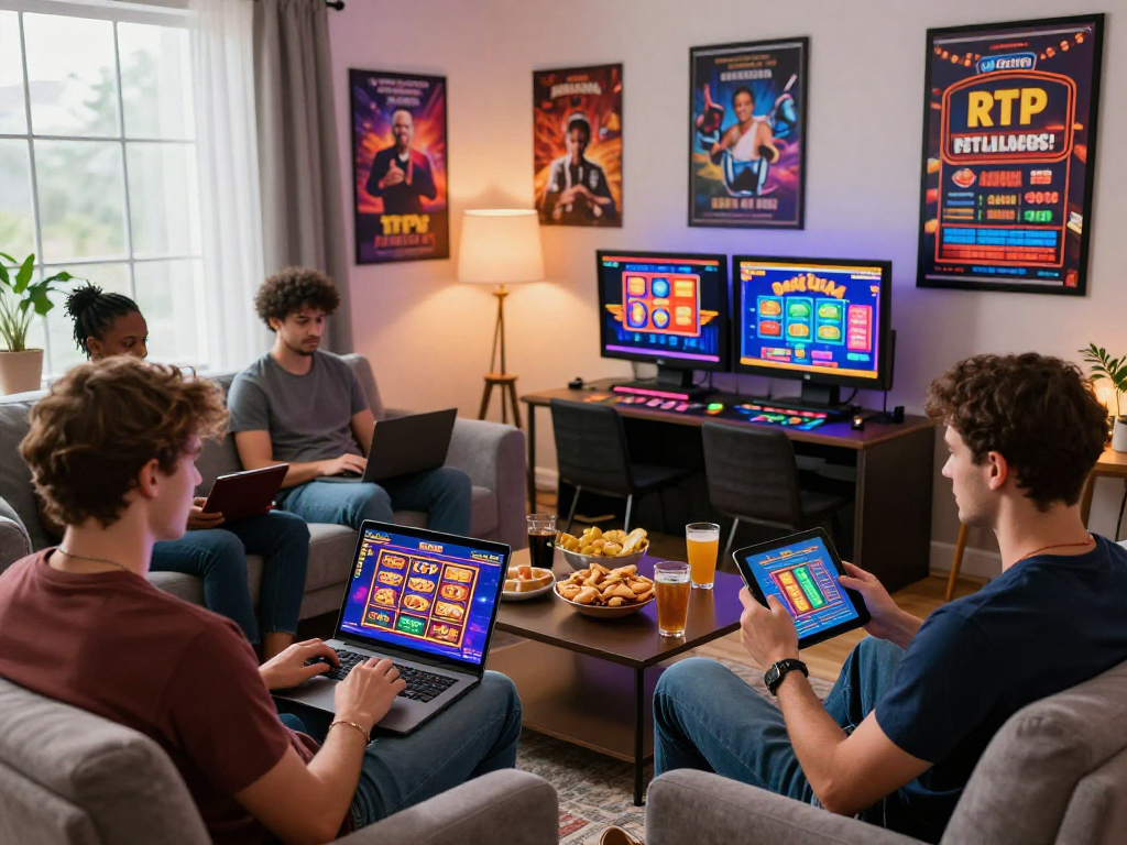 Engaged UK players experiencing USA casinos for UK players in a cozy living room with vibrant gaming screens and soft lighting.