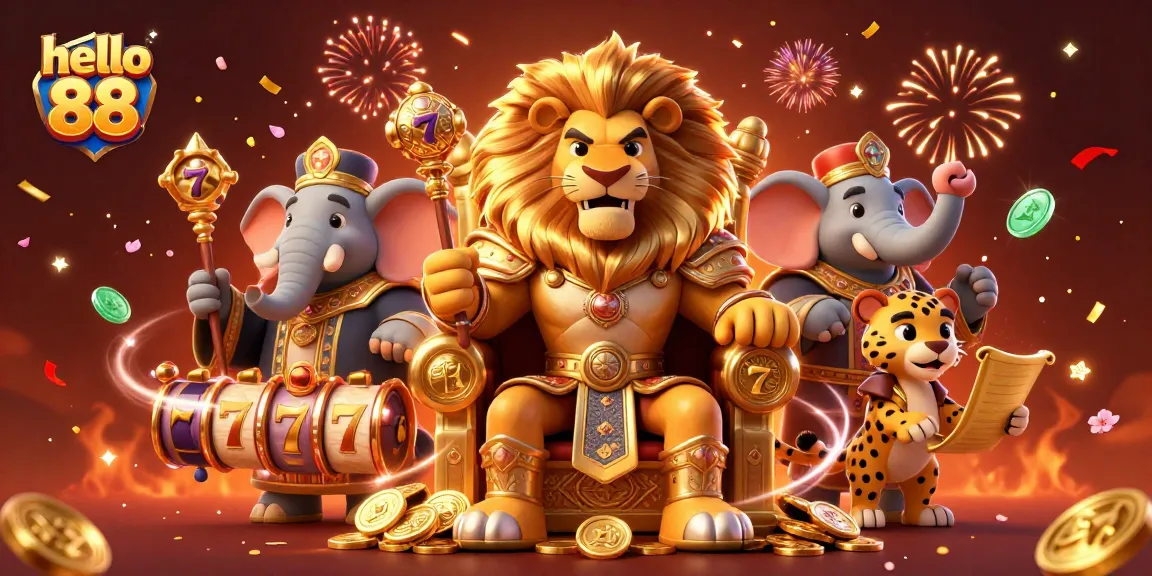 Explore exciting gameplay at hello 88 with dynamic slot reels and vibrant casino elements attracting players.