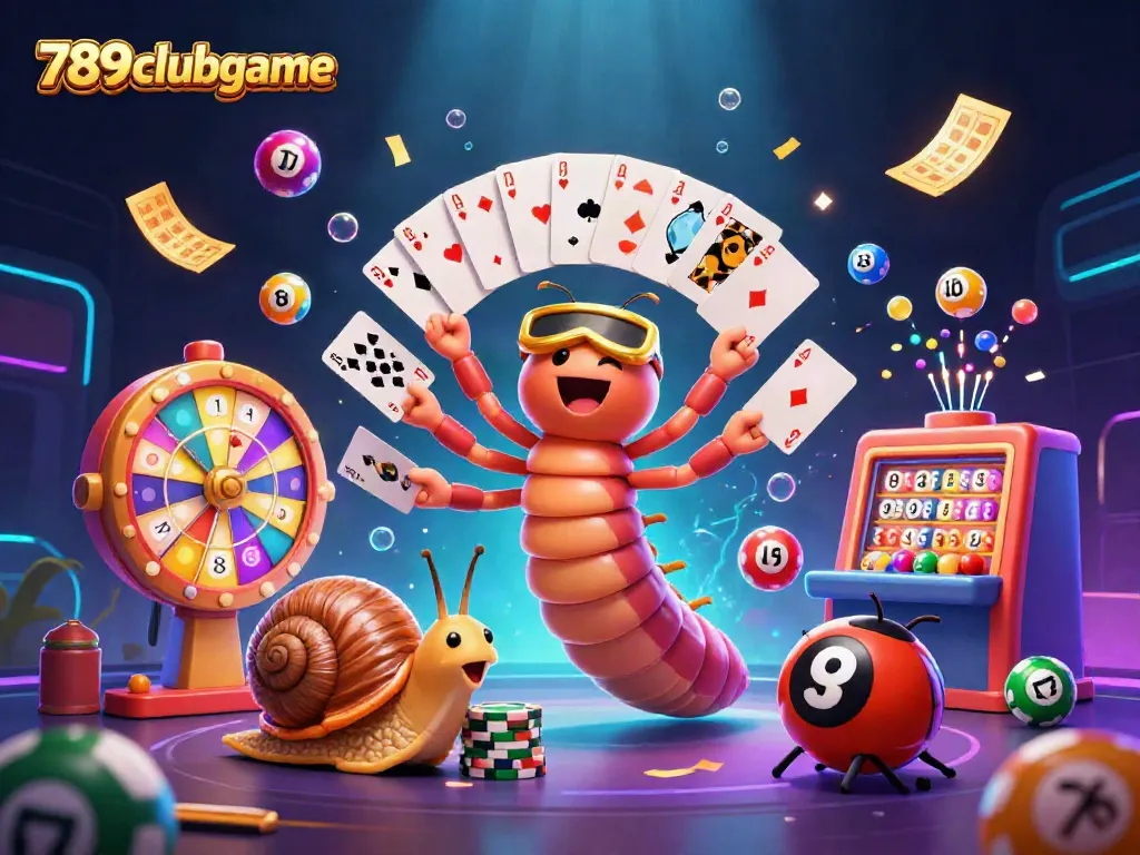 Experience the excitement at 789clubgame with a vibrant online casino illustration of lively characters and dynamic game elements.