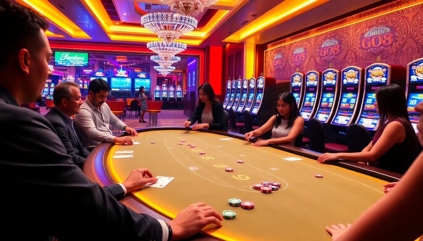 Experience the excitement of Go8 casino action with vibrant gaming tables and thrilling gameplay.