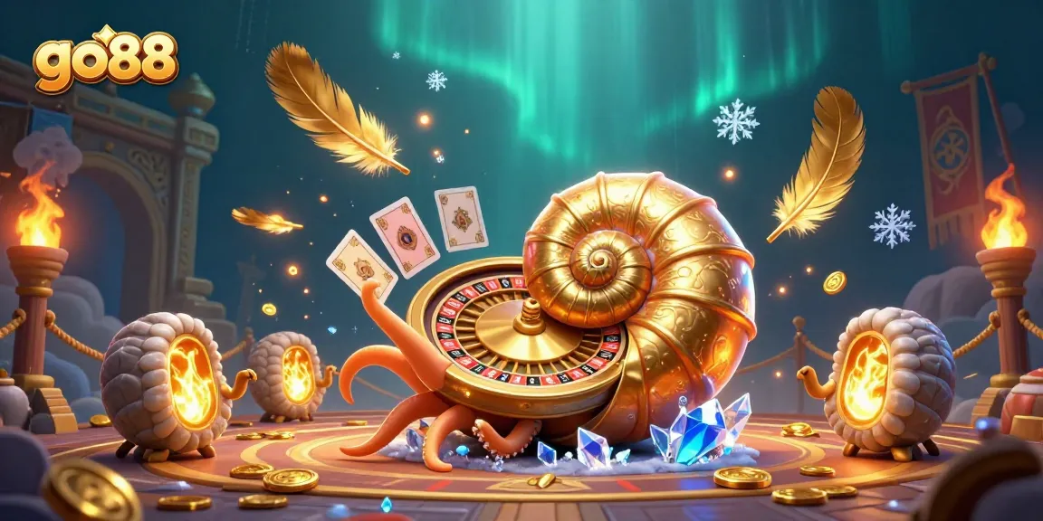 Engage in thrilling gameplay at go88 while surrounded by a vibrant underwater casino atmosphere filled with cards and gold!