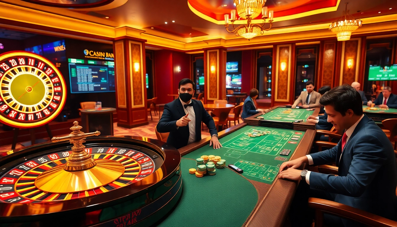 Experience the thrill of winning at win55 with vibrant casino tables and engaged players.