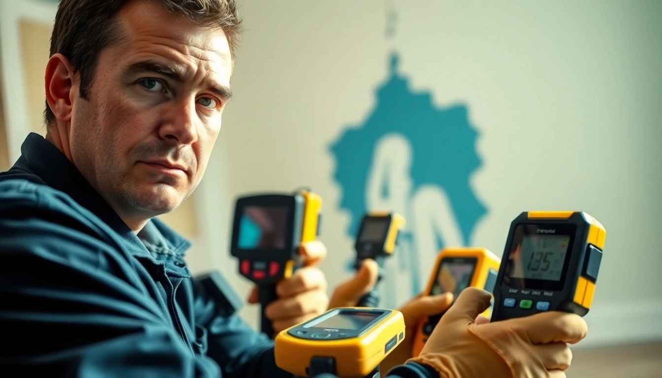 Professional showing leak detection process in Cornwall, showcasing advanced equipment for accurate assessments.