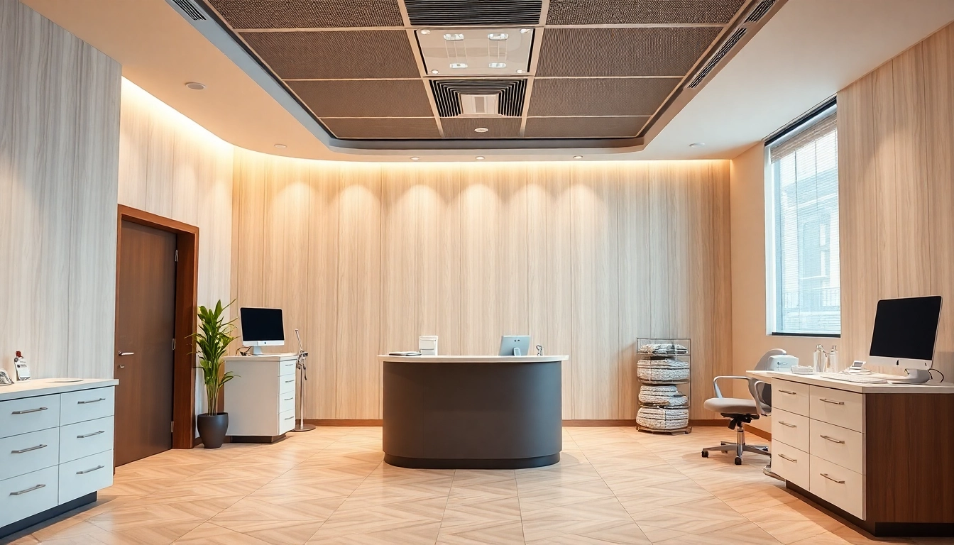 Visually illustrating カミノクリニック 口コミ with a welcoming interior of a contemporary hair transplant clinic featuring inviting consultation areas.