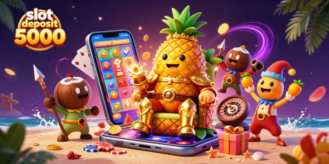 Engage in exciting gameplay with slot deposit 5000 featuring golden coins and colorful slots