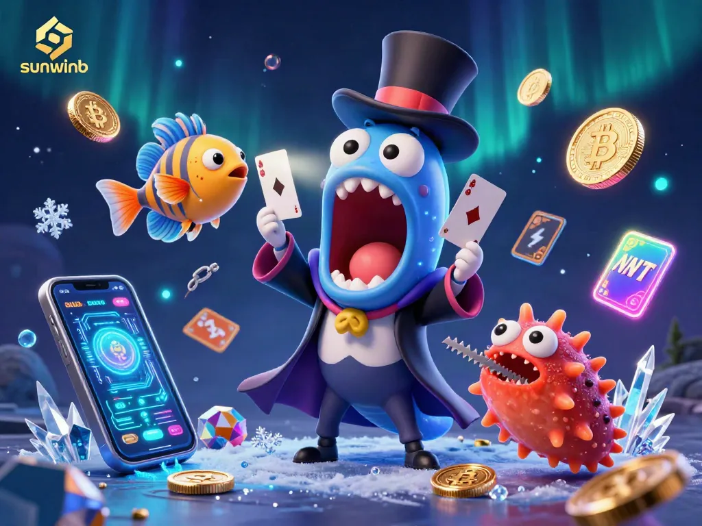 Engage with sunwinb's thrilling magic performance and crypto elements in a vibrant casino theme.