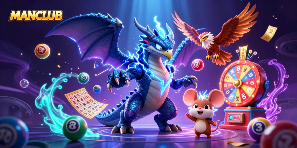 Bet big with MANCLUB's dynamic gaming illustration featuring chance and excitement.