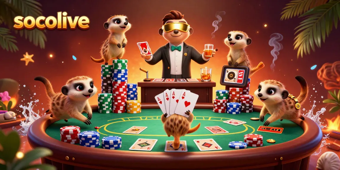 Experience the excitement of socolive's lively casino scene with meerkats in action.