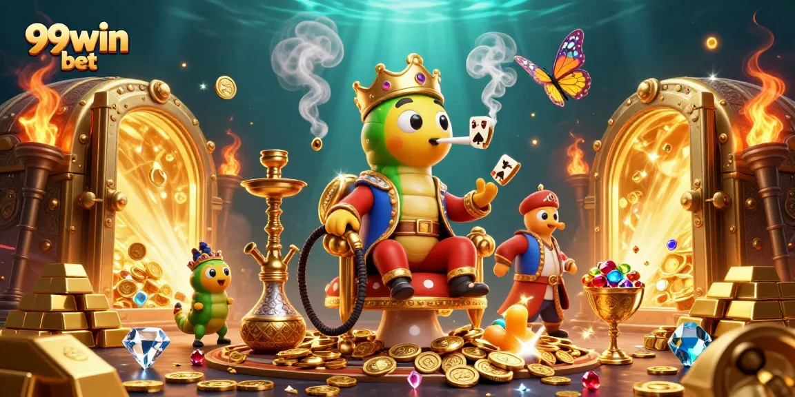 Engage with 99win bet in a vibrant casino atmosphere featuring captivating characters and rich elements.