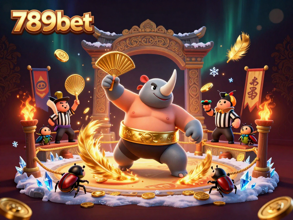 Experience the excitement of 789bet with a vibrant sumo showdown and golden coins flying.