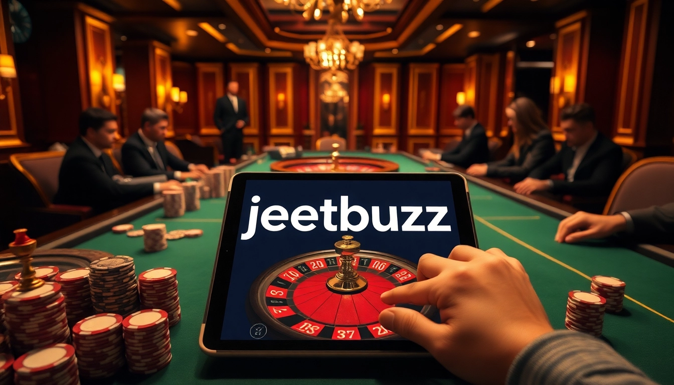 Experience live betting excitement with Jeetbuzz at an elegant online casino table.