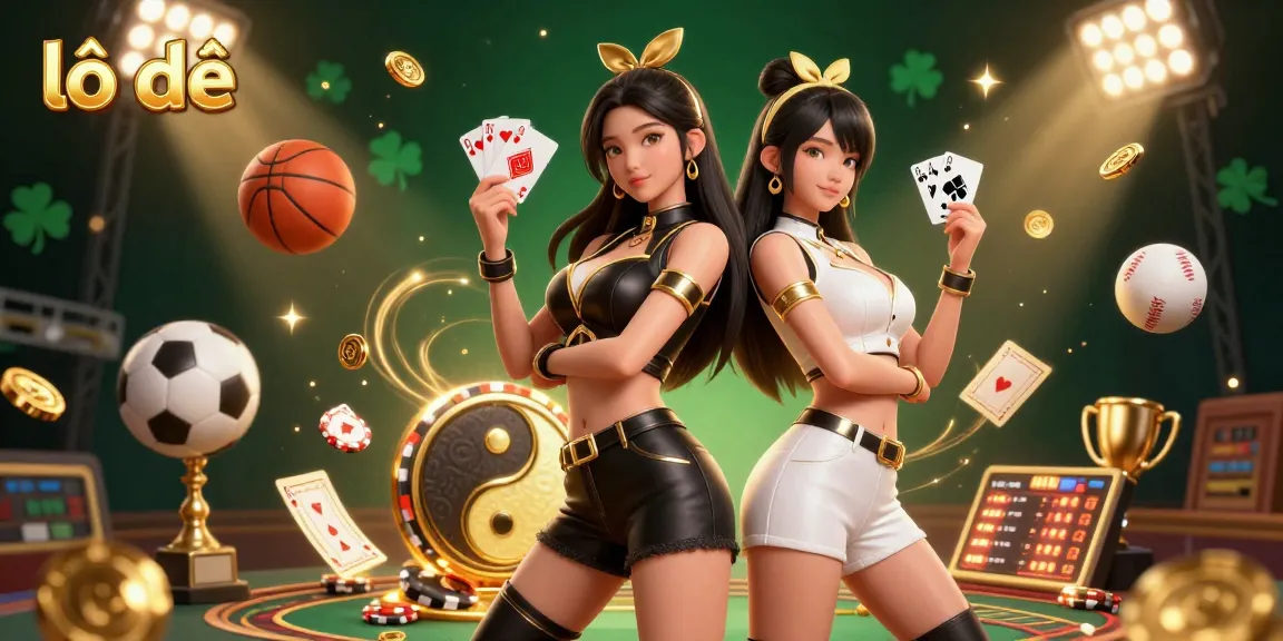 Experience lô đề excitement with stunning Asian women in elegant outfits holding playing cards amidst dynamic casino elements.