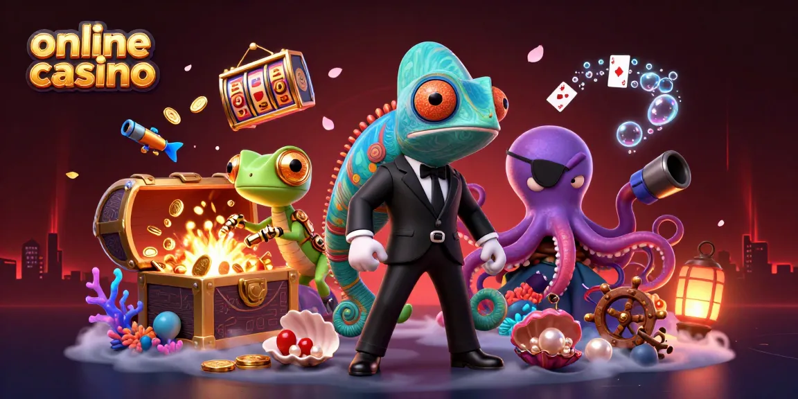 Experience the vibrant action of an online casino with a unique scene featuring colorful characters and gaming elements.