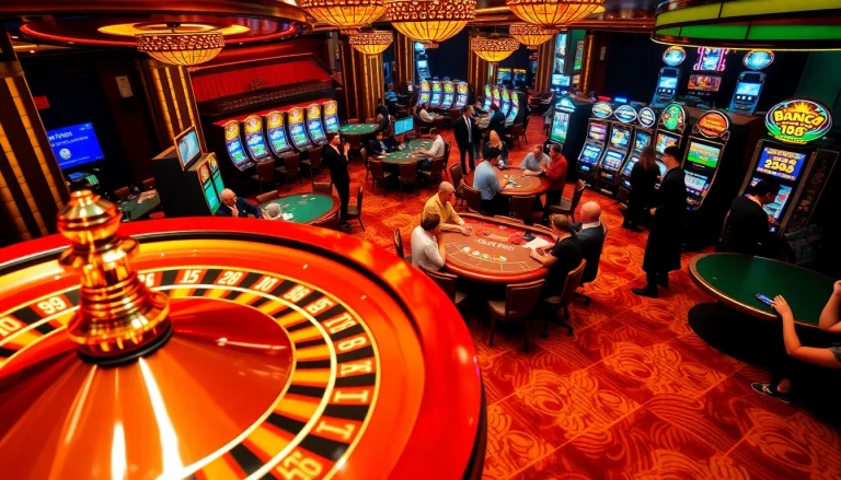 Experience the thrill of winning at the casino with a vibrant scene featuring tables and machines from https://bancaonline88.com/.