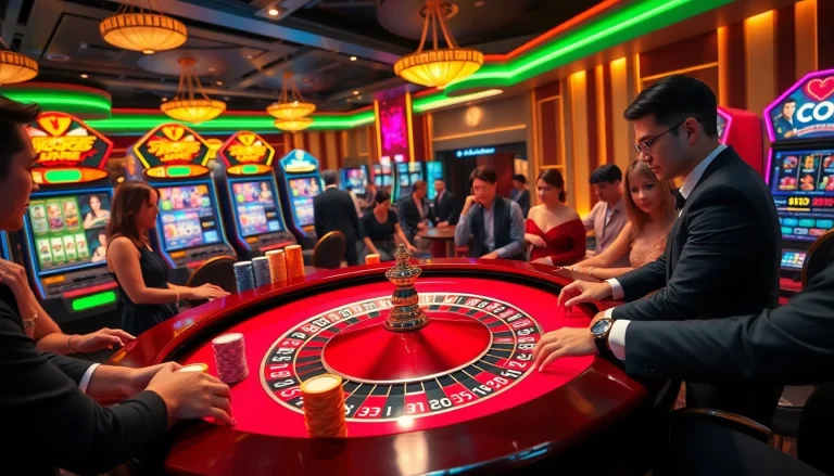 Experience the thrill of gambling as 'crushon ai porn' avatars enhance the roulette game atmosphere in a bustling casino.
