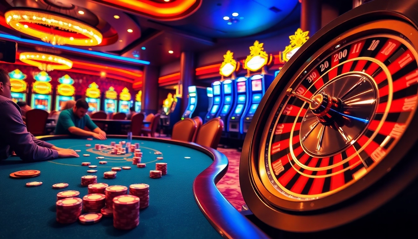 Experience "crushonia" excitement at the lively poker table, with vibrant chips and intense players.
