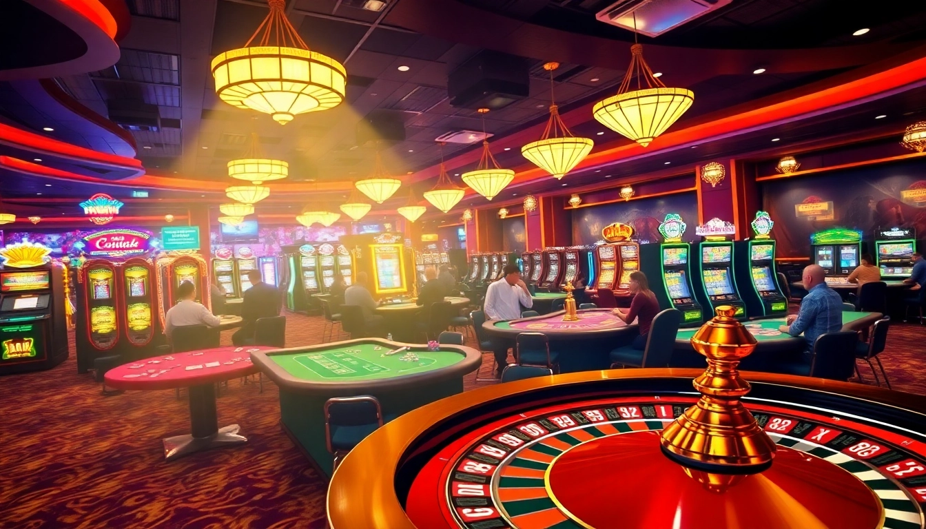 Experience the thrill in Casino no license settings with vibrant tables, chips, and colorful slot machines.
