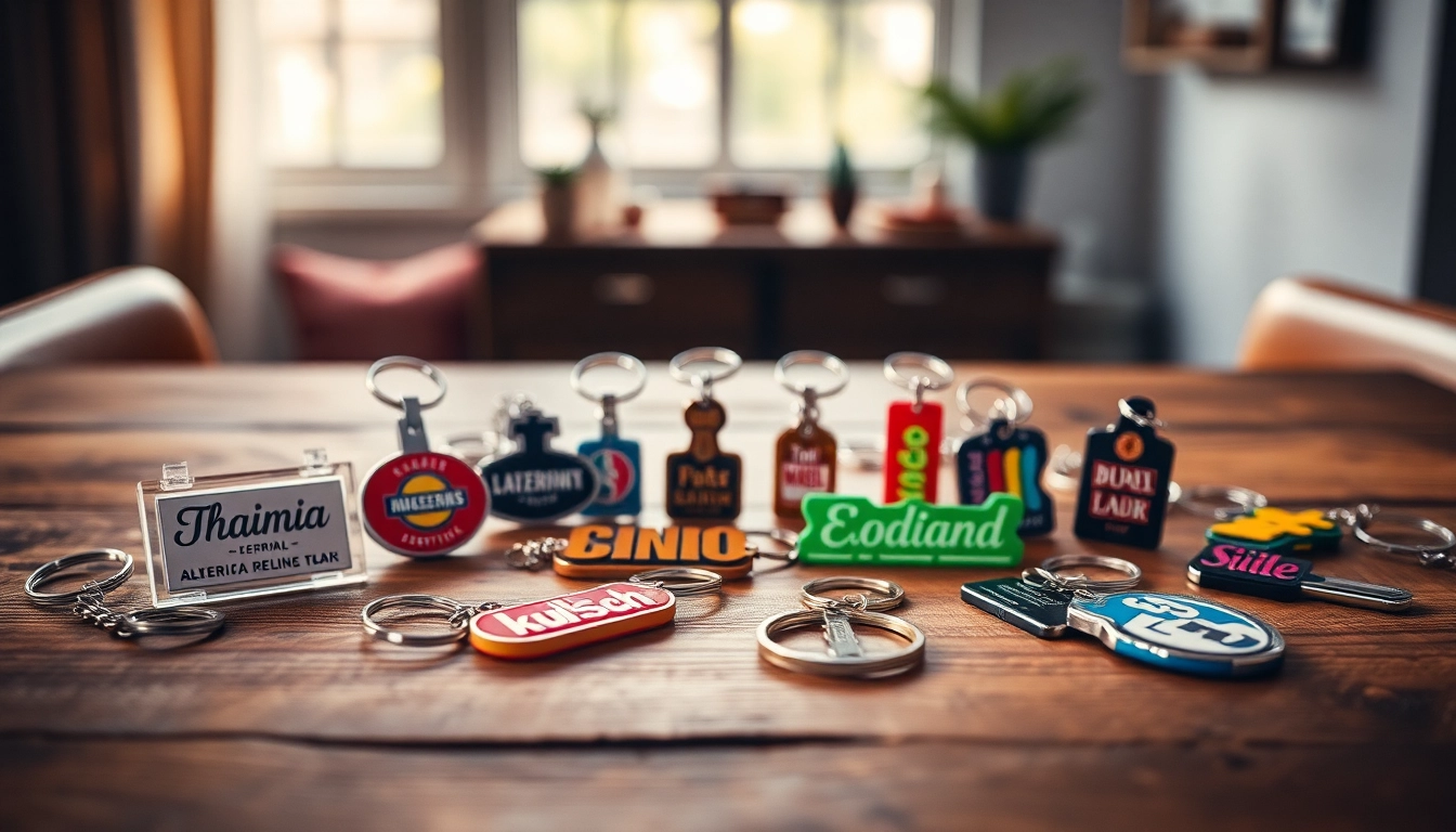 Discover unique customized keychains featuring vibrant designs and logos.