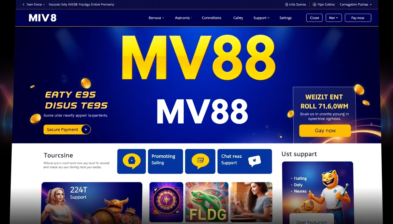 Interactive MV88 gambling site interface with USDT transaction options and support features