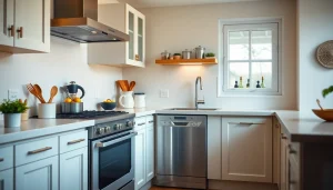 Showcase бяла техника featuring modern kitchen appliances and stylish designs in a bright kitchen.