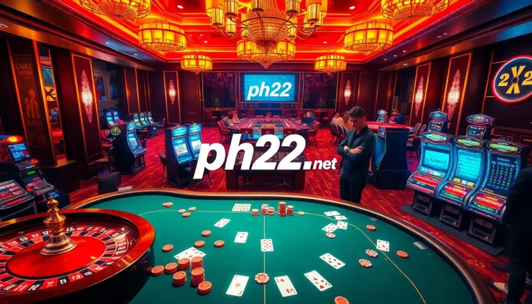 Engaging with high-stakes gaming at ph22.net.ph featuring slots and poker tables.