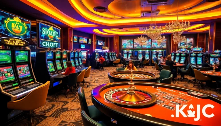 Gamble at KJC's vibrant casino floor featuring luxurious tables and exciting games
