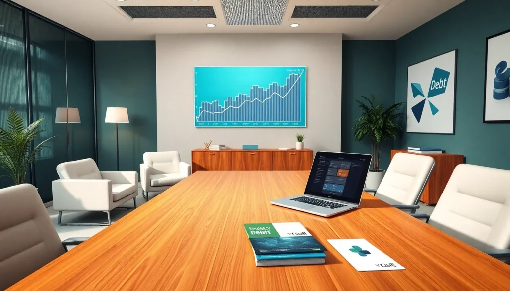 Supporto al sovraindebitamento in un moderno studio di consulenza finanziaria.