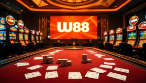 Players enjoying card games at UU88, showcasing a vibrant casino atmosphere.