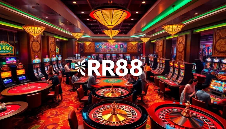 Experience winning at RR88 with vibrant casino gaming visuals capturing the thrill of gambling.