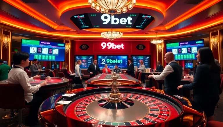 Engaging scene at 9bet with players enjoying poker at a luxury casino table.