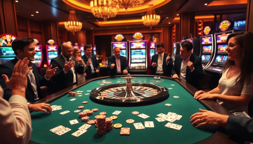 Players engaging at the S8 gaming table in an exciting casino atmosphere.