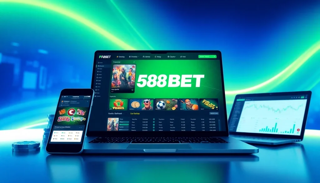 F88BET online betting interface featuring slots and sports options in a modern setup.