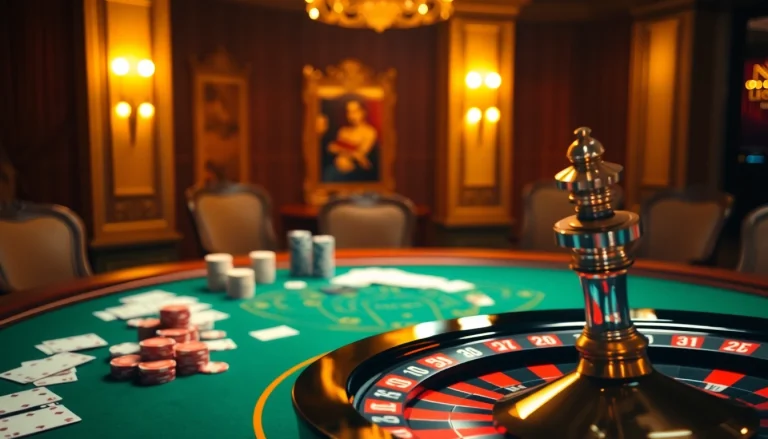 Experience the excitement of xx88 with a chic casino ambiance featuring poker chips and a roulette wheel.