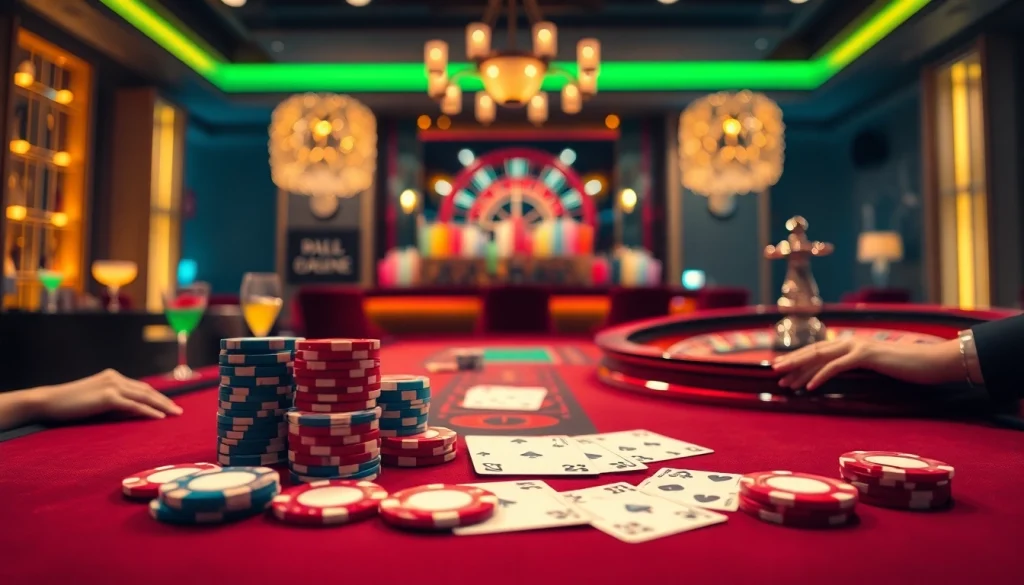 Experience thrilling gameplay at hz88.com with vibrant poker chips and professional casino tables.