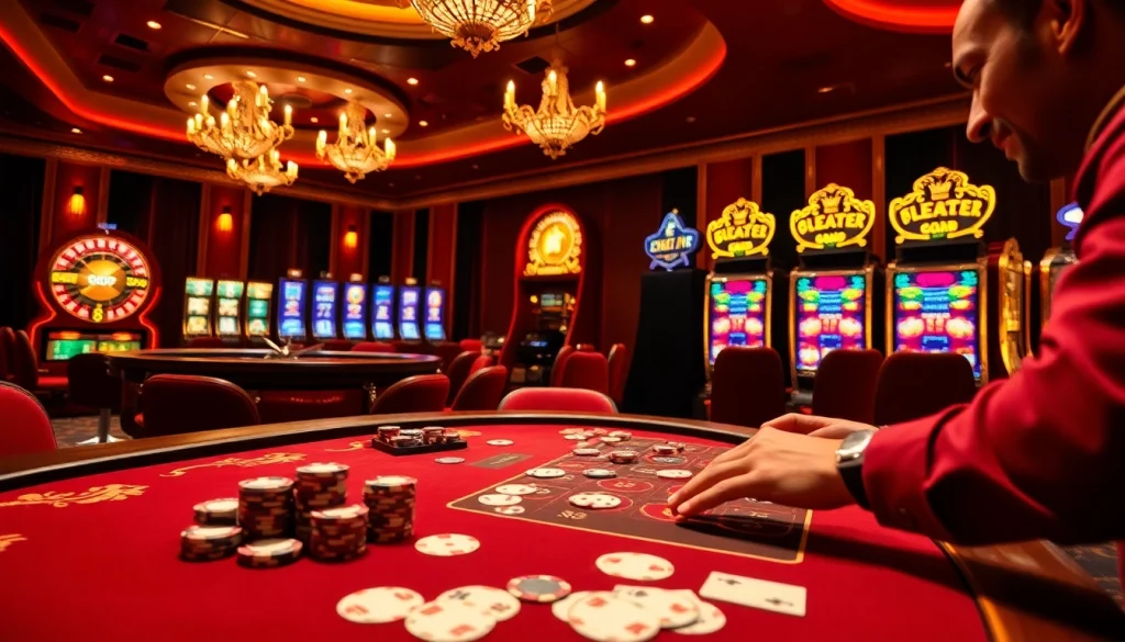 Experience the thrill of betting at the 888top casino with luxury tables and vibrant slot machines.