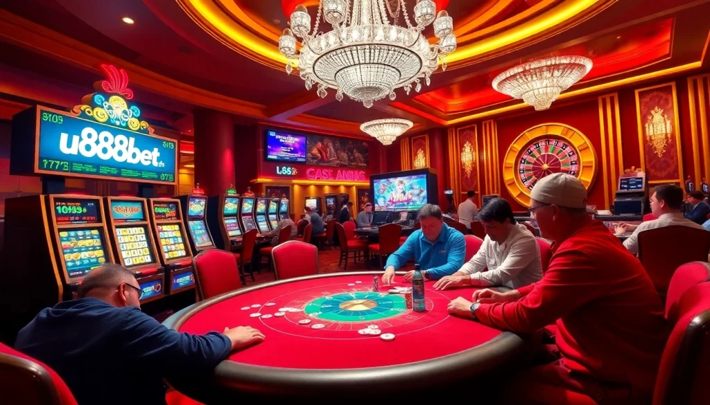 Players at a casino table enjoying a game while exploring u888bet's exciting offerings.