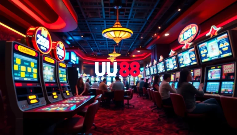 UU 88 online casino scene showcasing vibrant gaming atmosphere with players.