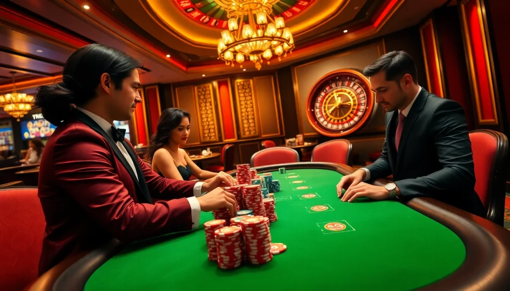 Experience thrilling poker action at NEW88 with vibrant casino atmosphere and elegant players.