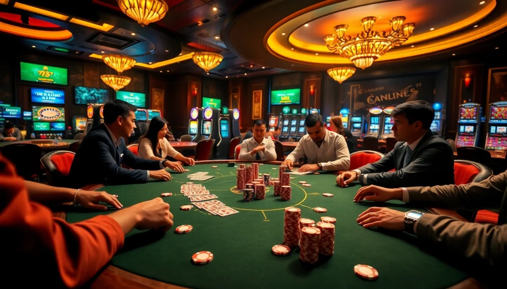 Players engaged in high-stakes poker at https://789bet7a.com/, showcasing excitement and winning opportunities.
