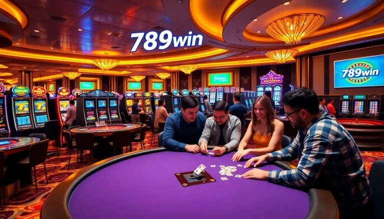 Excited players enjoying a thrilling gambling experience at 789win casino.