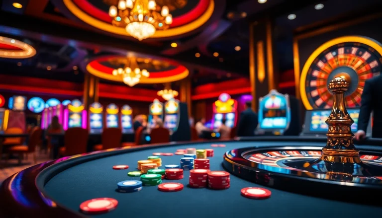 Experience vibrant gaming excitement with 'obral toto' at a luxurious casino poker table.
