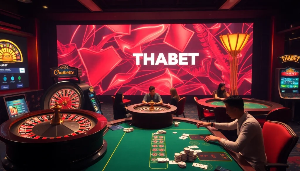 Experience thrilling gameplay at THABET casino with high-stakes cards and vibrant slot machines.