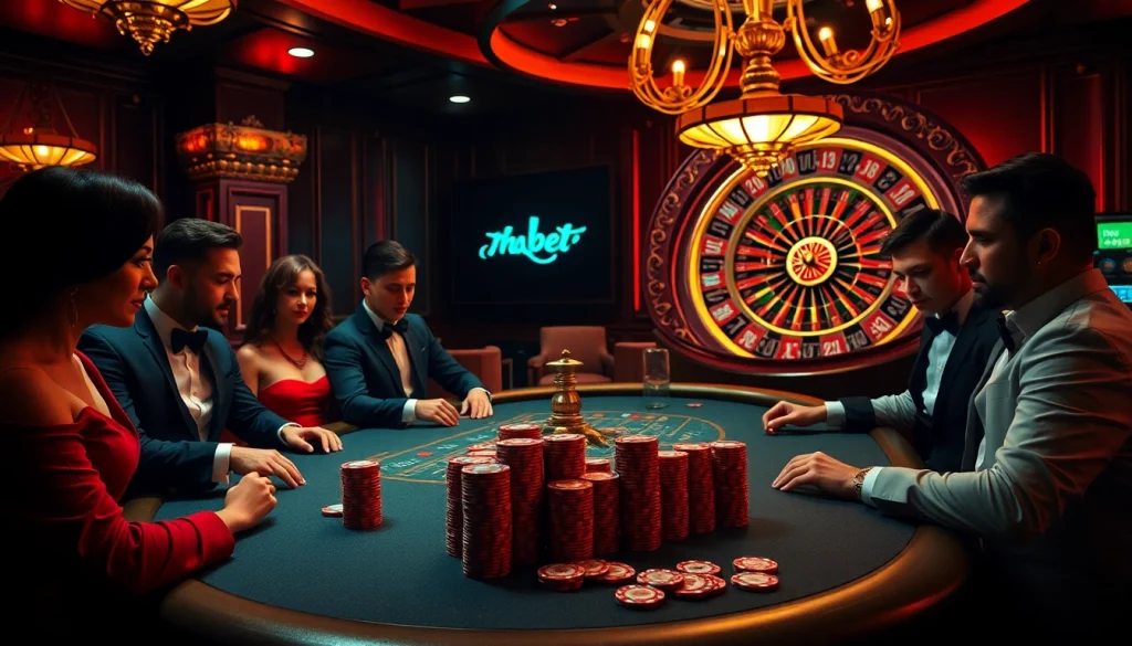 Engage with thrilling poker action at Thabet's luxury casino.