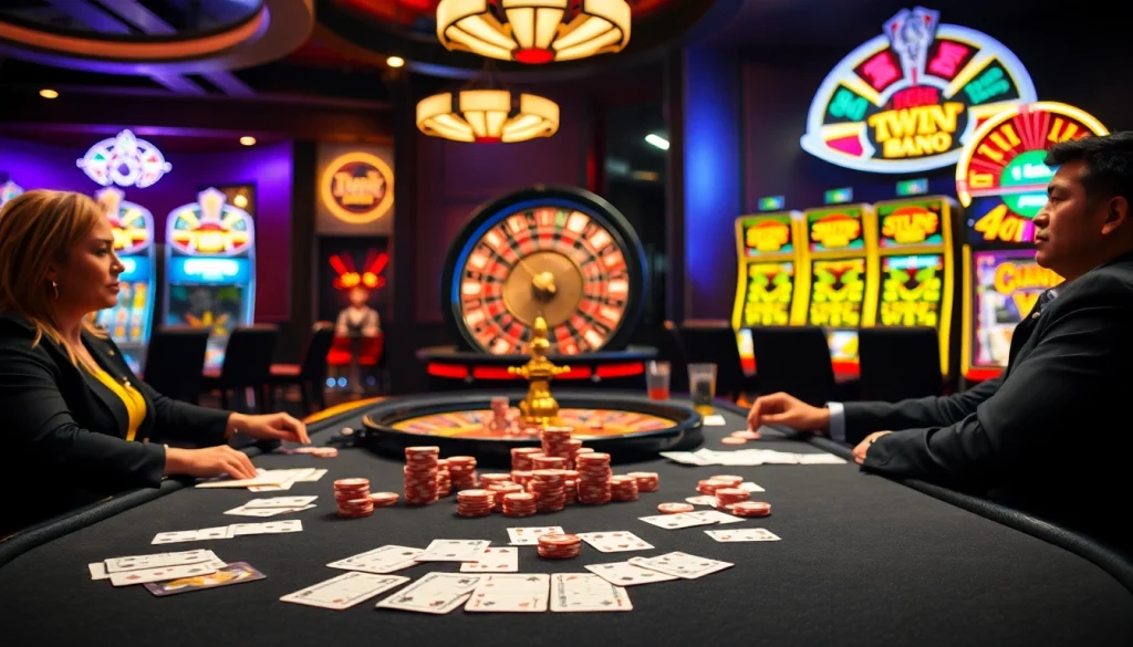 Engaging in thrilling gameplay at a premium casino table at 98win.exposed showcasing poker chips and a roulette wheel.