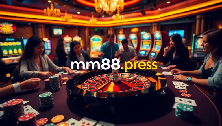 Experience the thrill of winning with mm88.press at a luxurious casino gaming table.