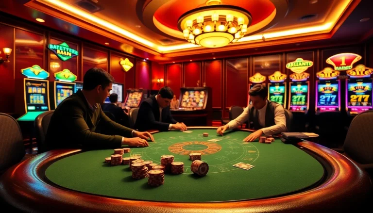 Betting excitement at https://kjc.uk.com/ casino featuring vibrant poker and roulette activities.